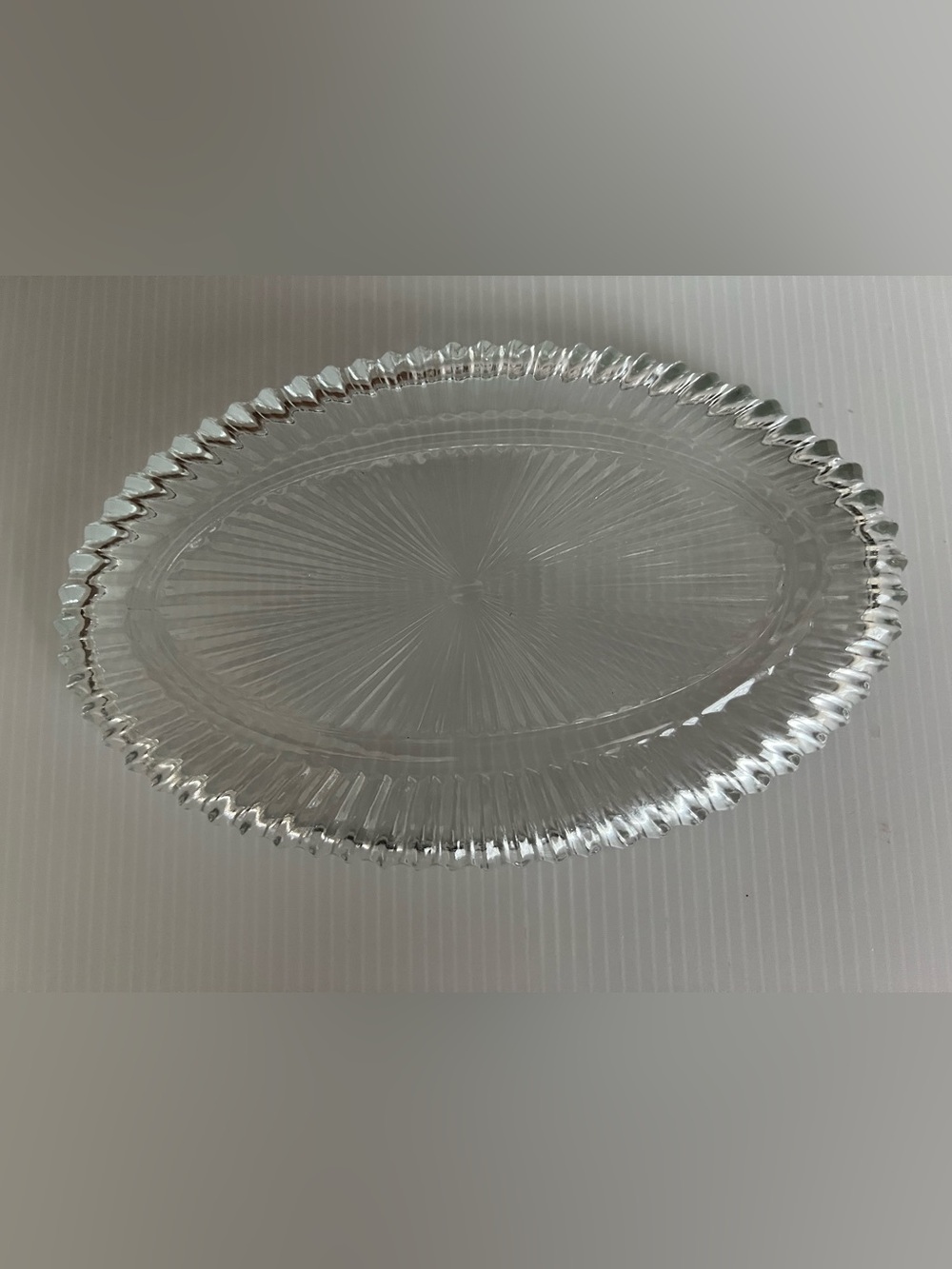 Clear Cut Glass Covered Butter Dish with Diamond-Style Pattern - Picture 4 of 5